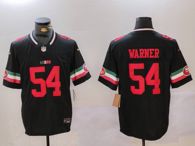 Men's San Francisco 49ers #54 Fred Warner Black F.U.S.E. Mexico Vapor Limited Stitched Football Jersey Men's San Francisco 49ers #54 Fred Warner Black F.U.S.E. Mexico Vapor Limited Stitched Football Jersey